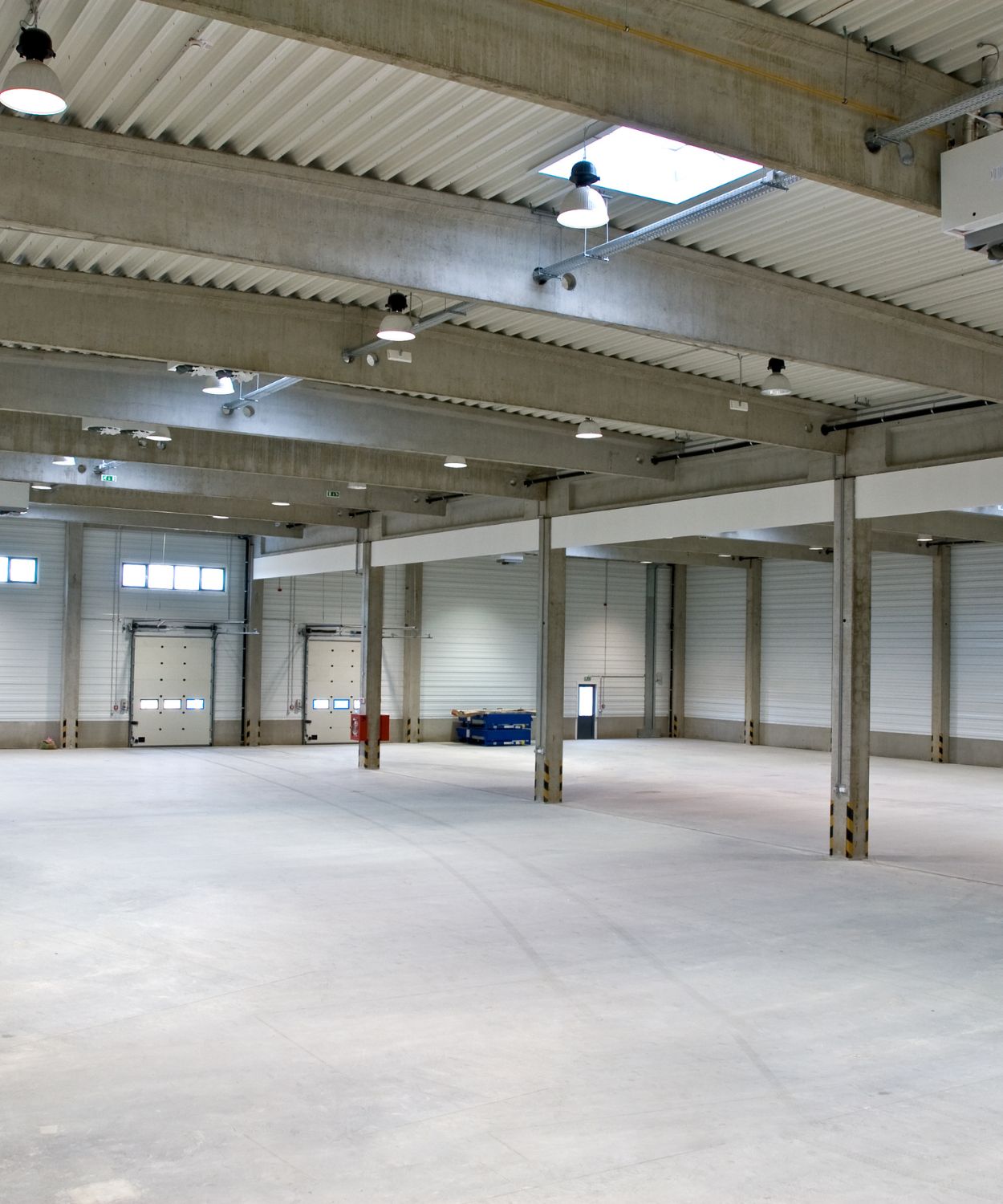 Inside warehouse building